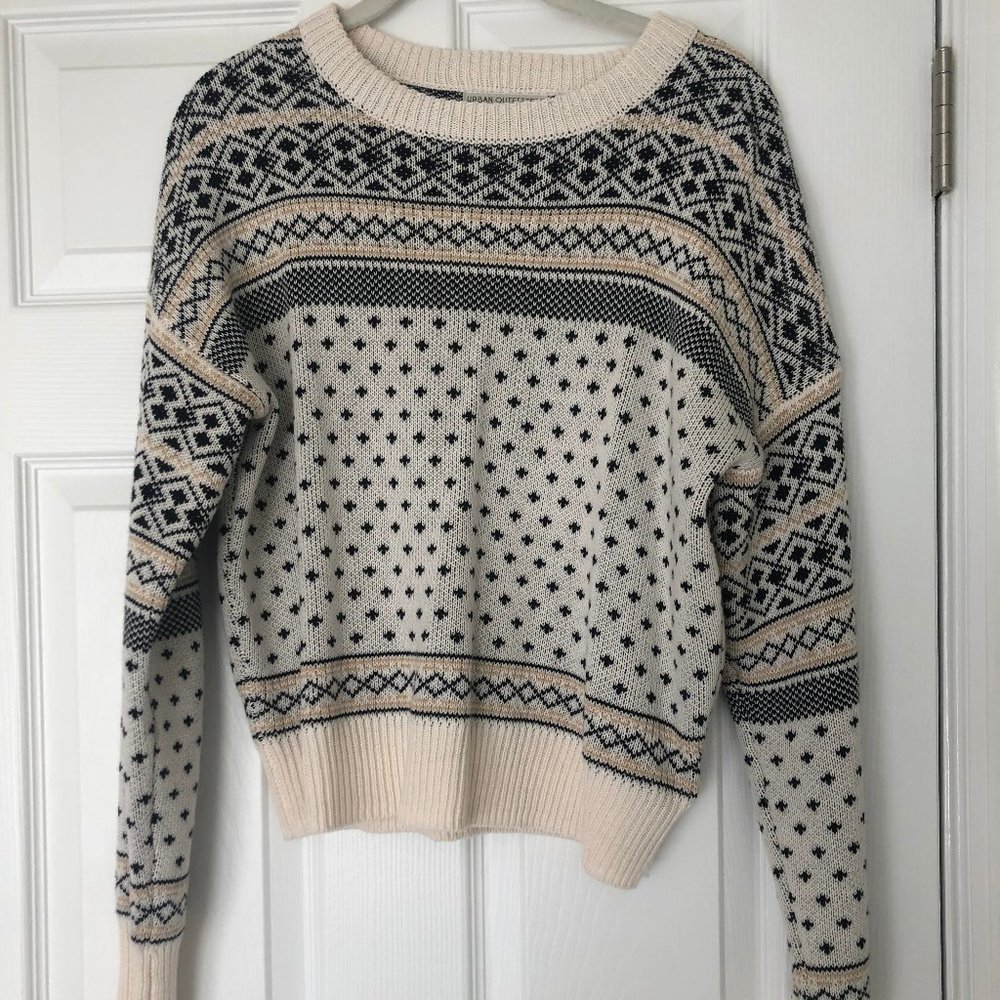 URBAN OUTFITTERS Andi Intarsia Knit Crew-Neck Swea